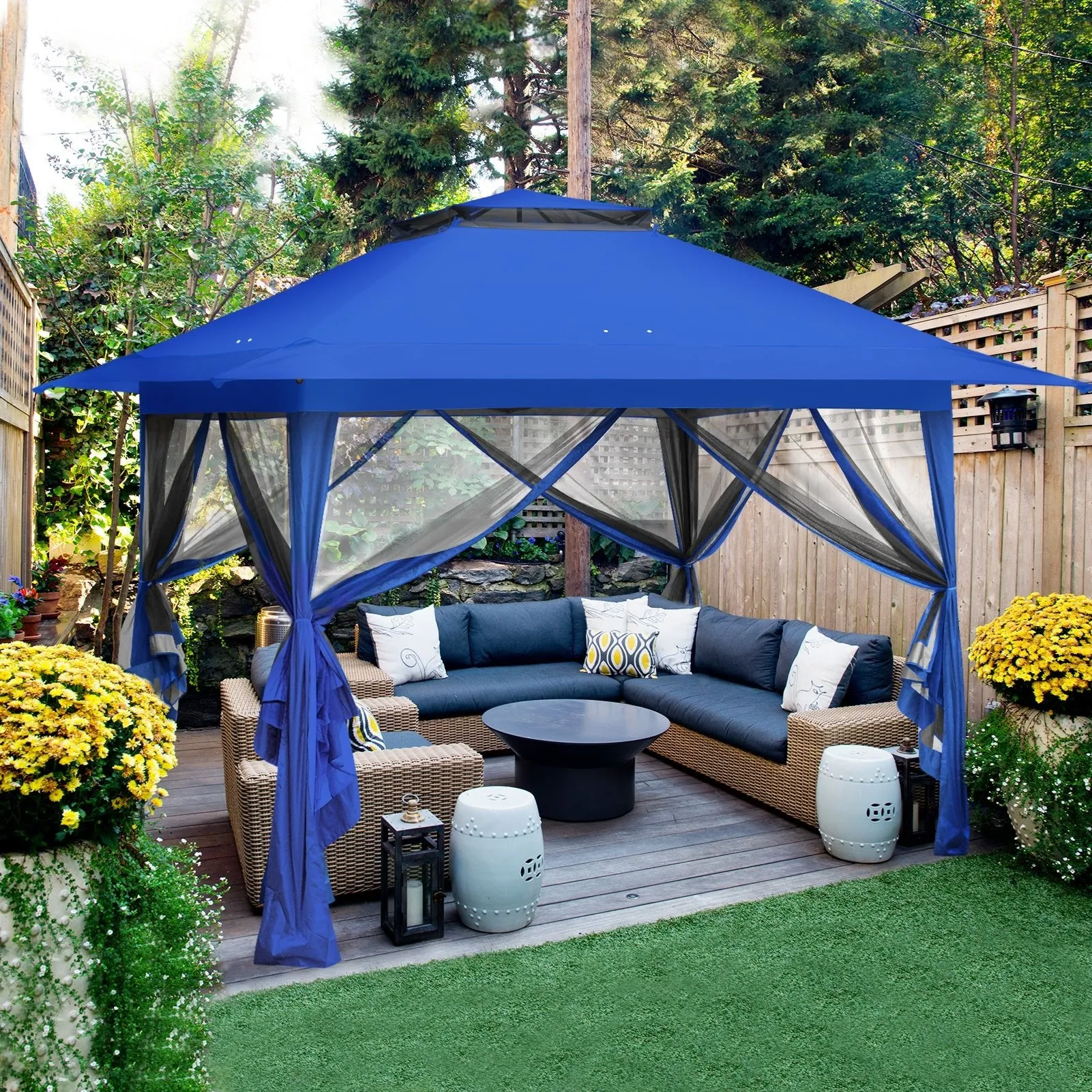 13x13 Pop Up Gazebo with Netting w/ 169 sqft of Shade