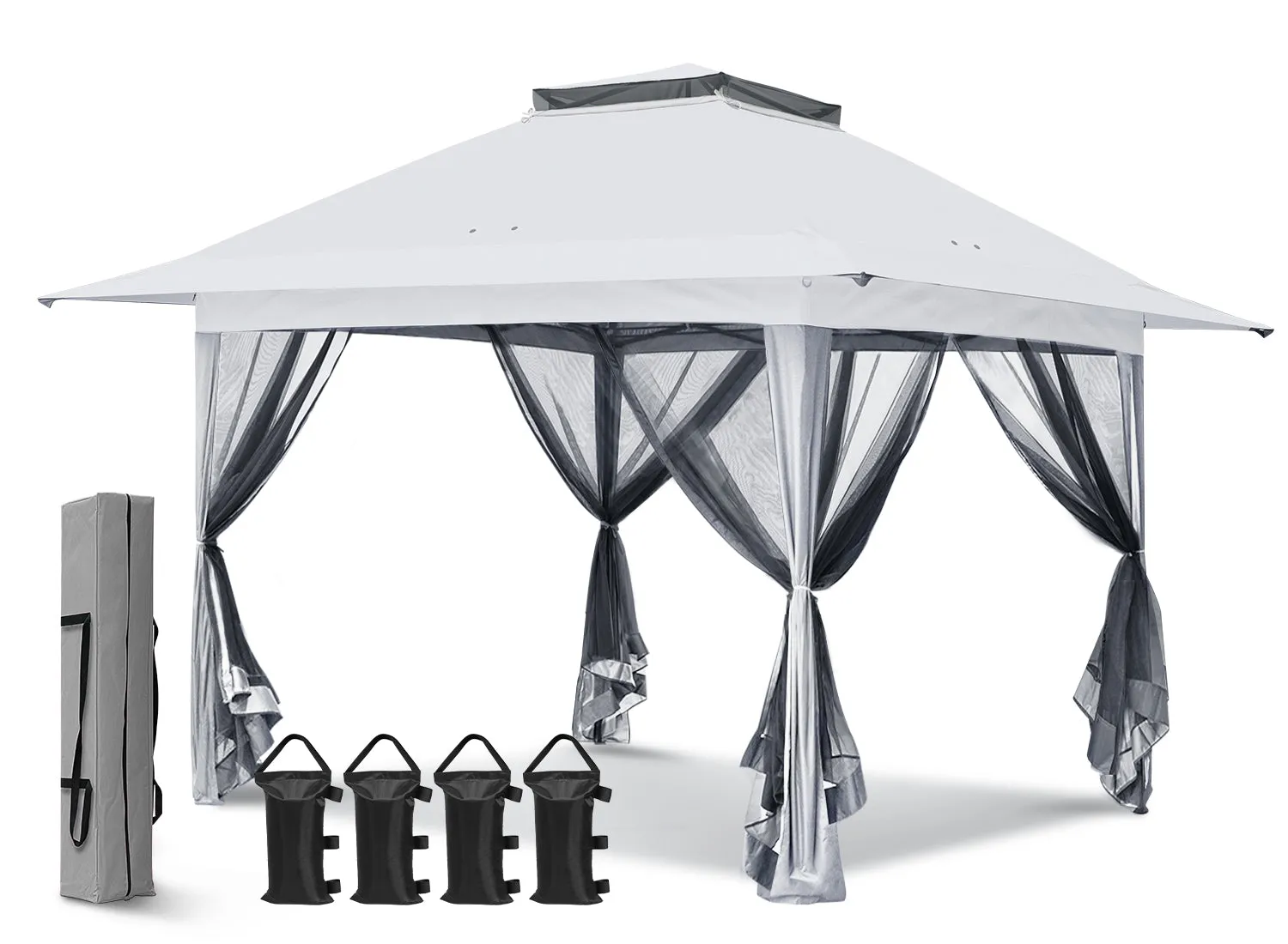 13x13 Pop Up Gazebo with Netting w/ 169 sqft of Shade