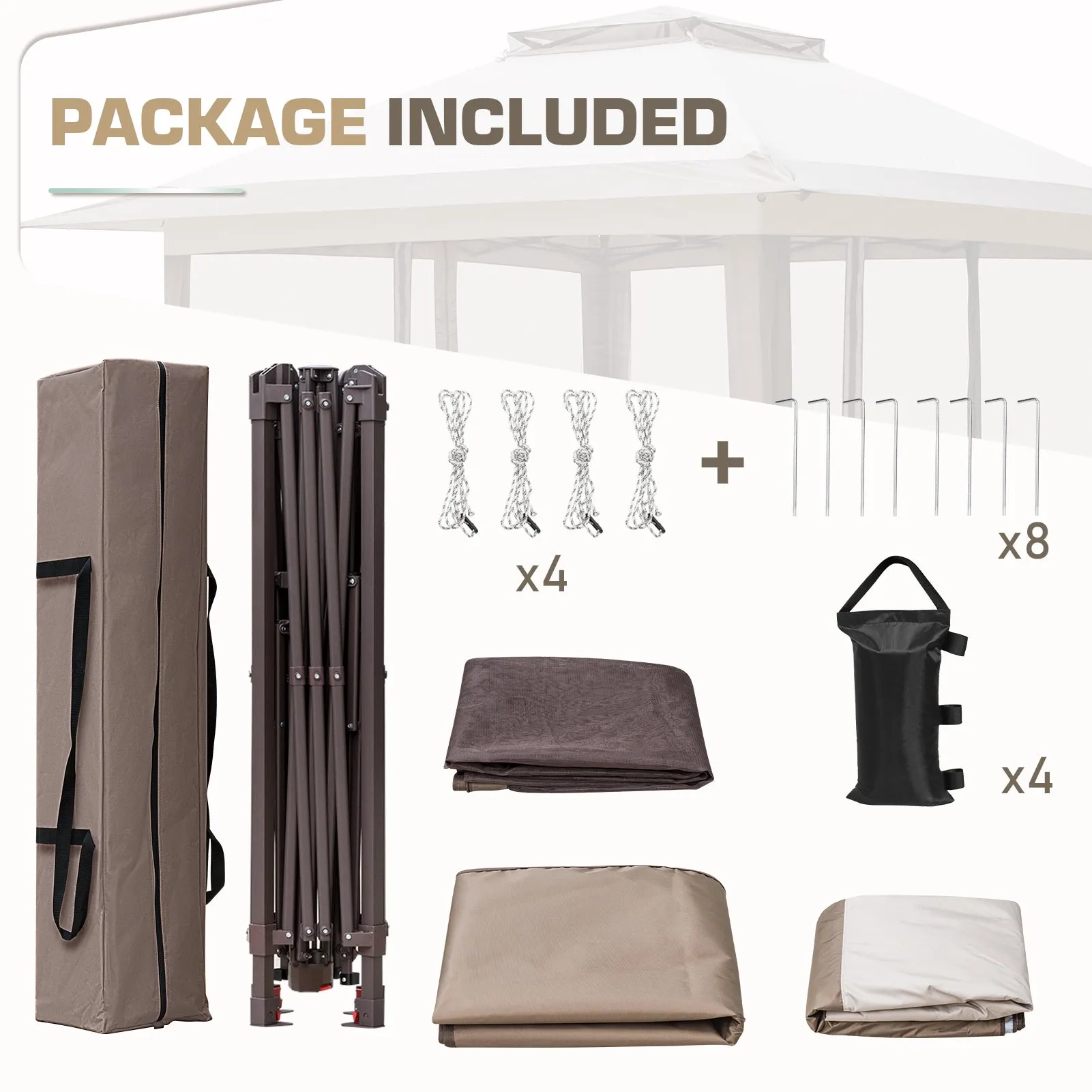 13x13 Pop Up Gazebo with Netting w/ 169 sqft of Shade