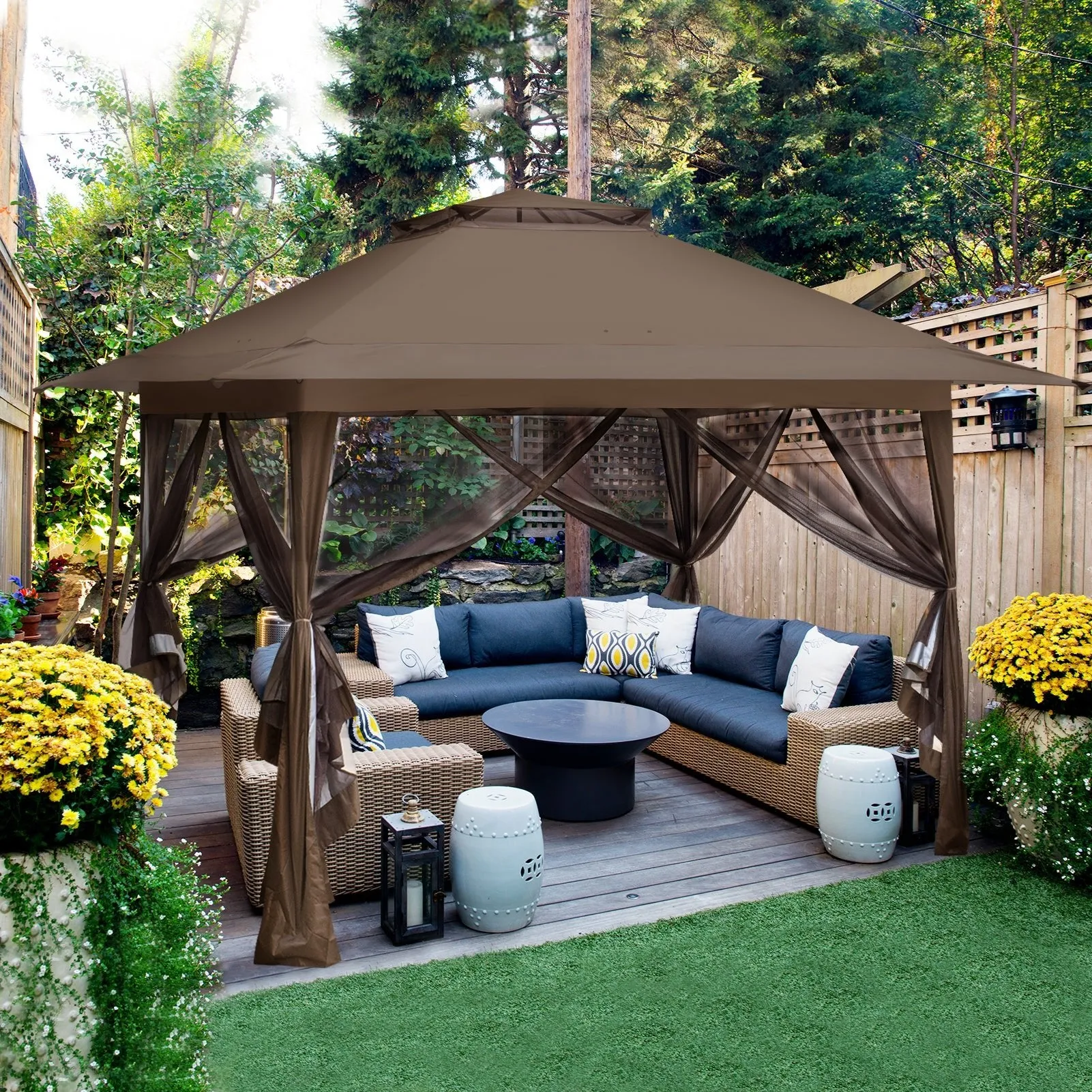 13x13 Pop Up Gazebo with Netting w/ 169 sqft of Shade