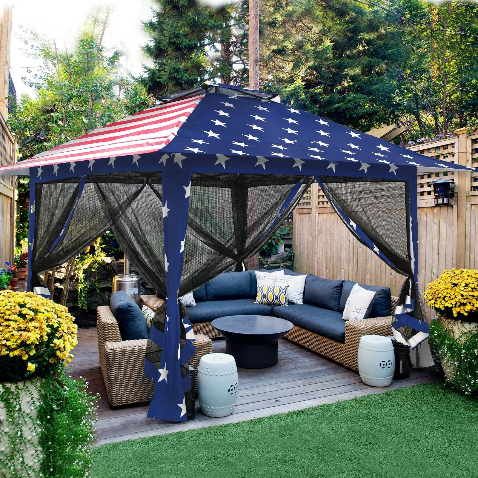 13x13 Pop Up Gazebo with Netting w/ 169 sqft of Shade