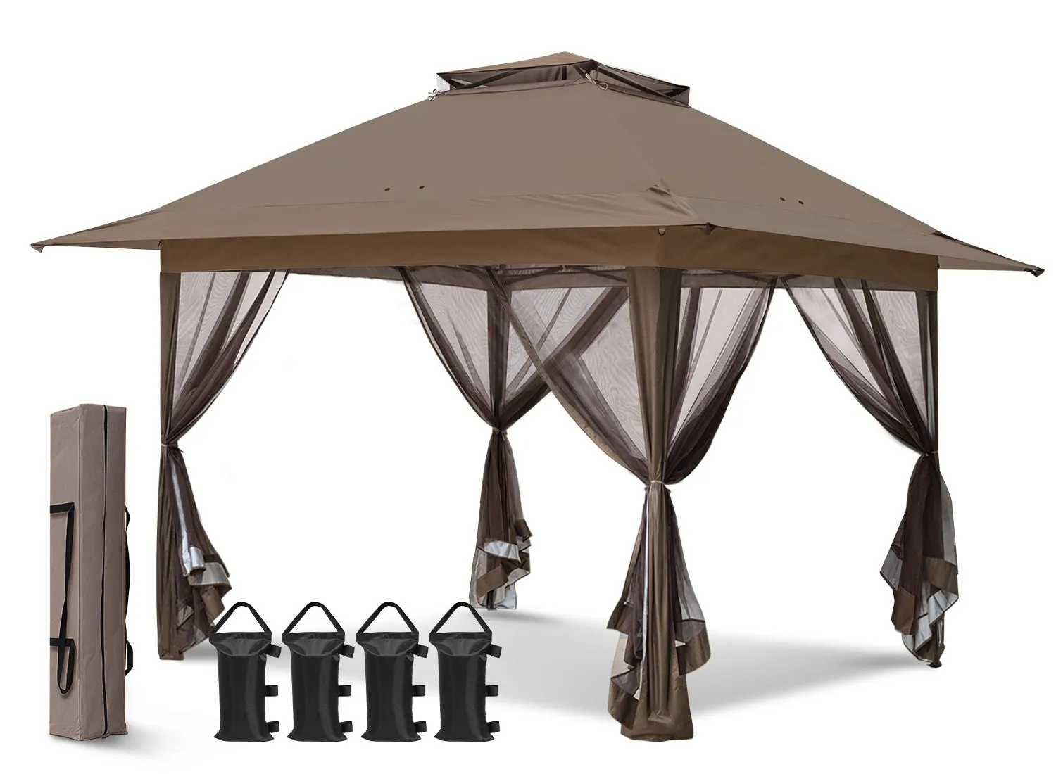 13x13 Pop Up Gazebo with Netting w/ 169 sqft of Shade