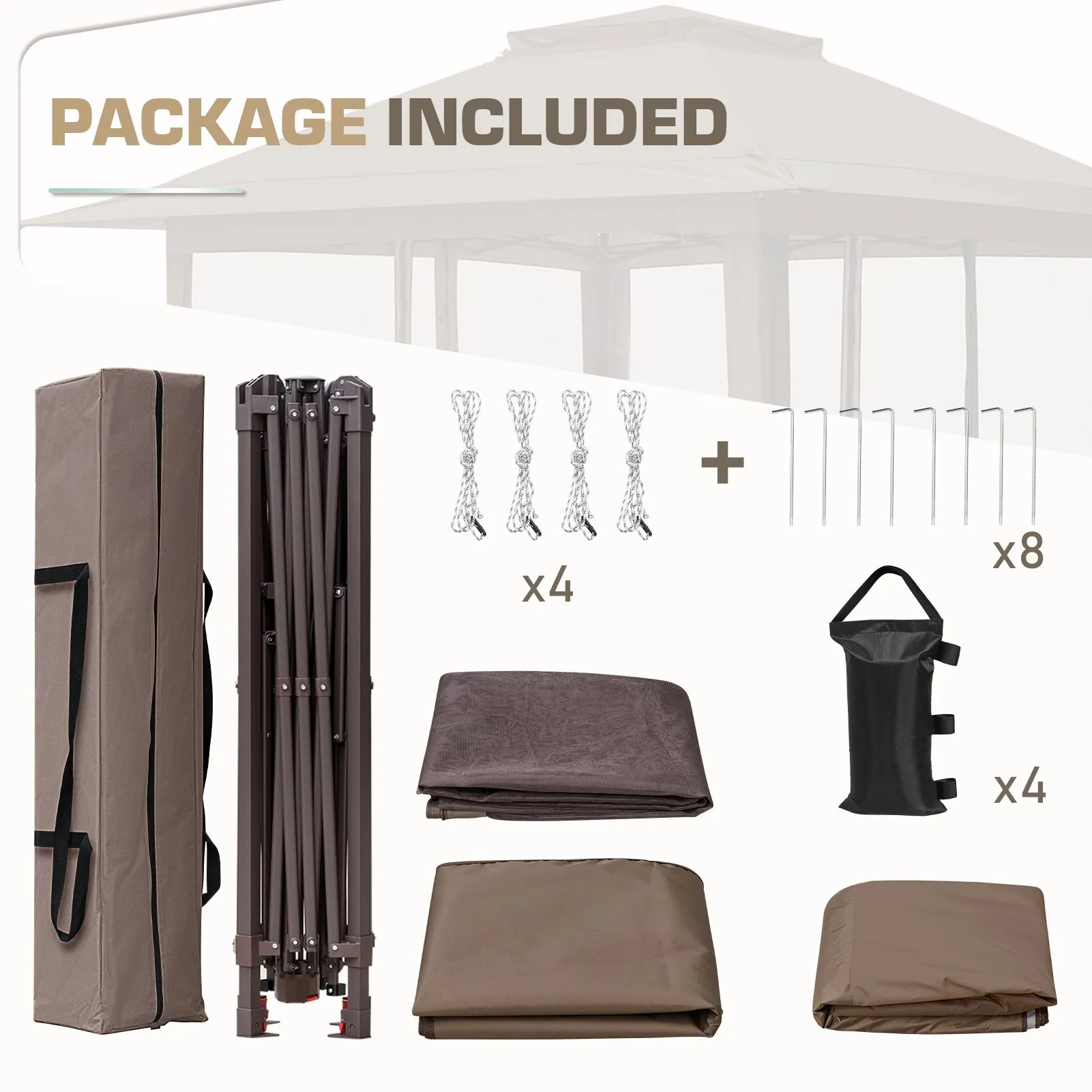 13x13 Pop Up Gazebo with Netting w/ 169 sqft of Shade