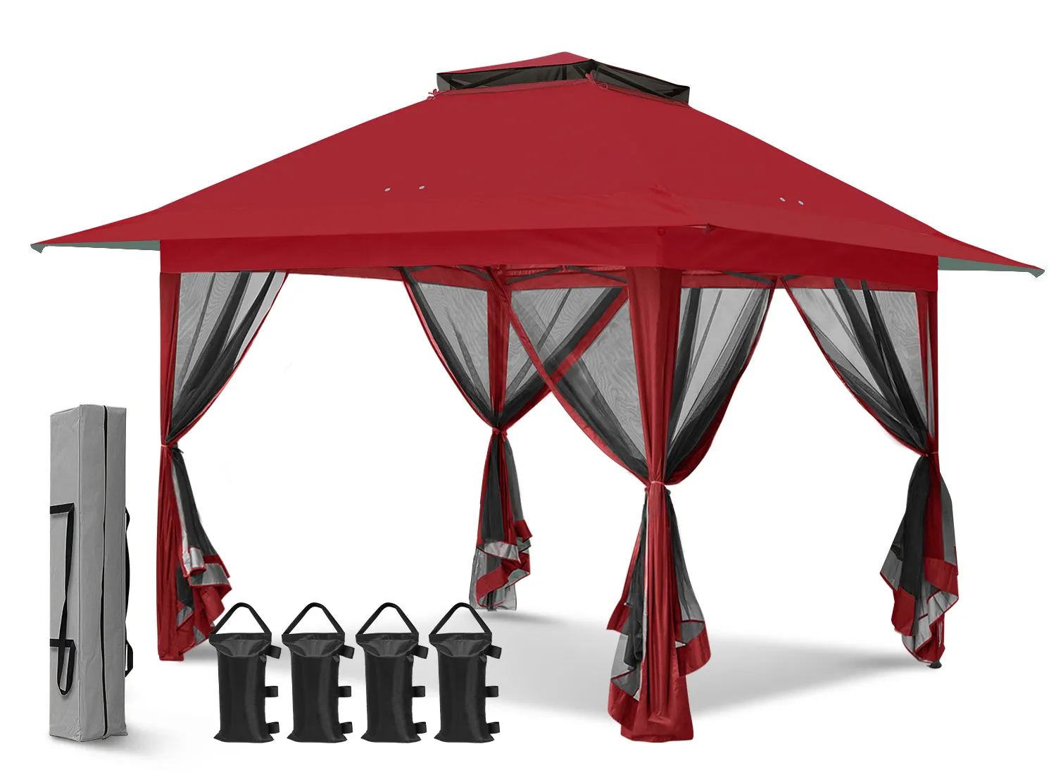 13x13 Pop Up Gazebo with Netting w/ 169 sqft of Shade