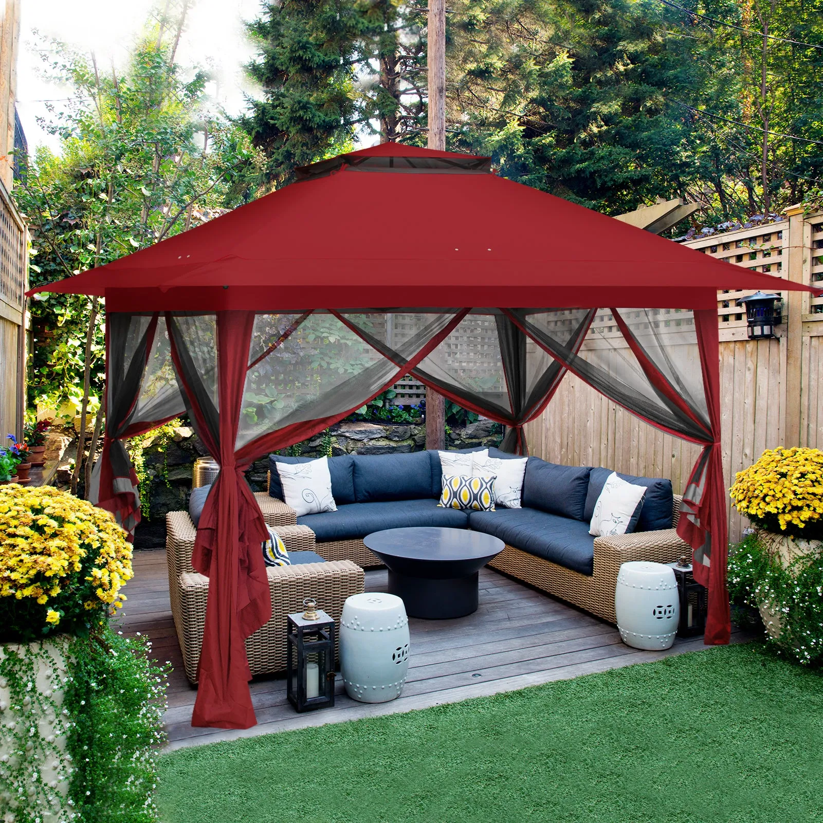 13x13 Pop Up Gazebo with Netting w/ 169 sqft of Shade