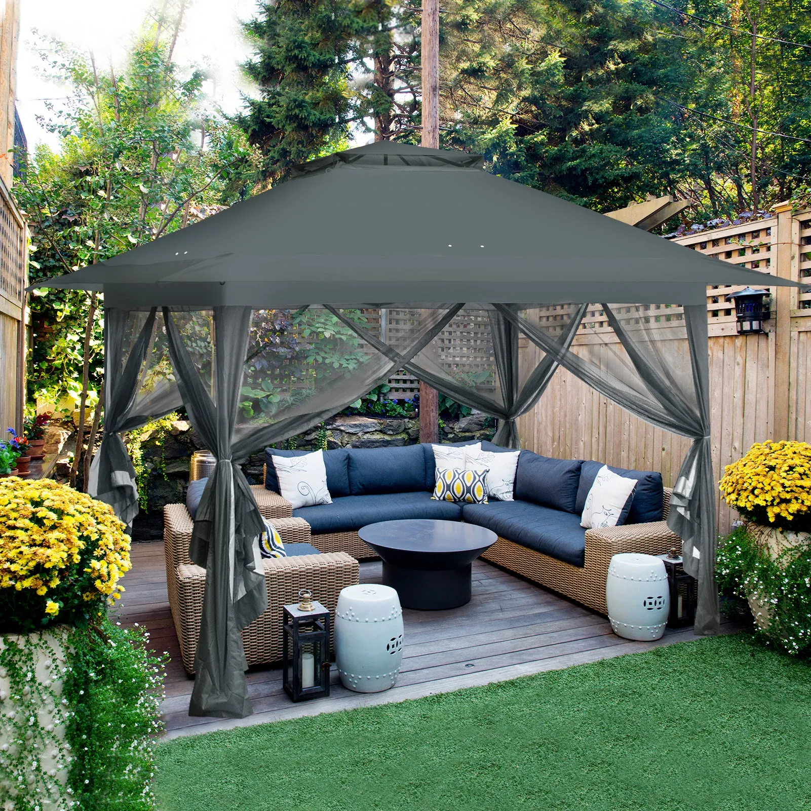 13x13 Pop Up Gazebo with Netting w/ 169 sqft of Shade
