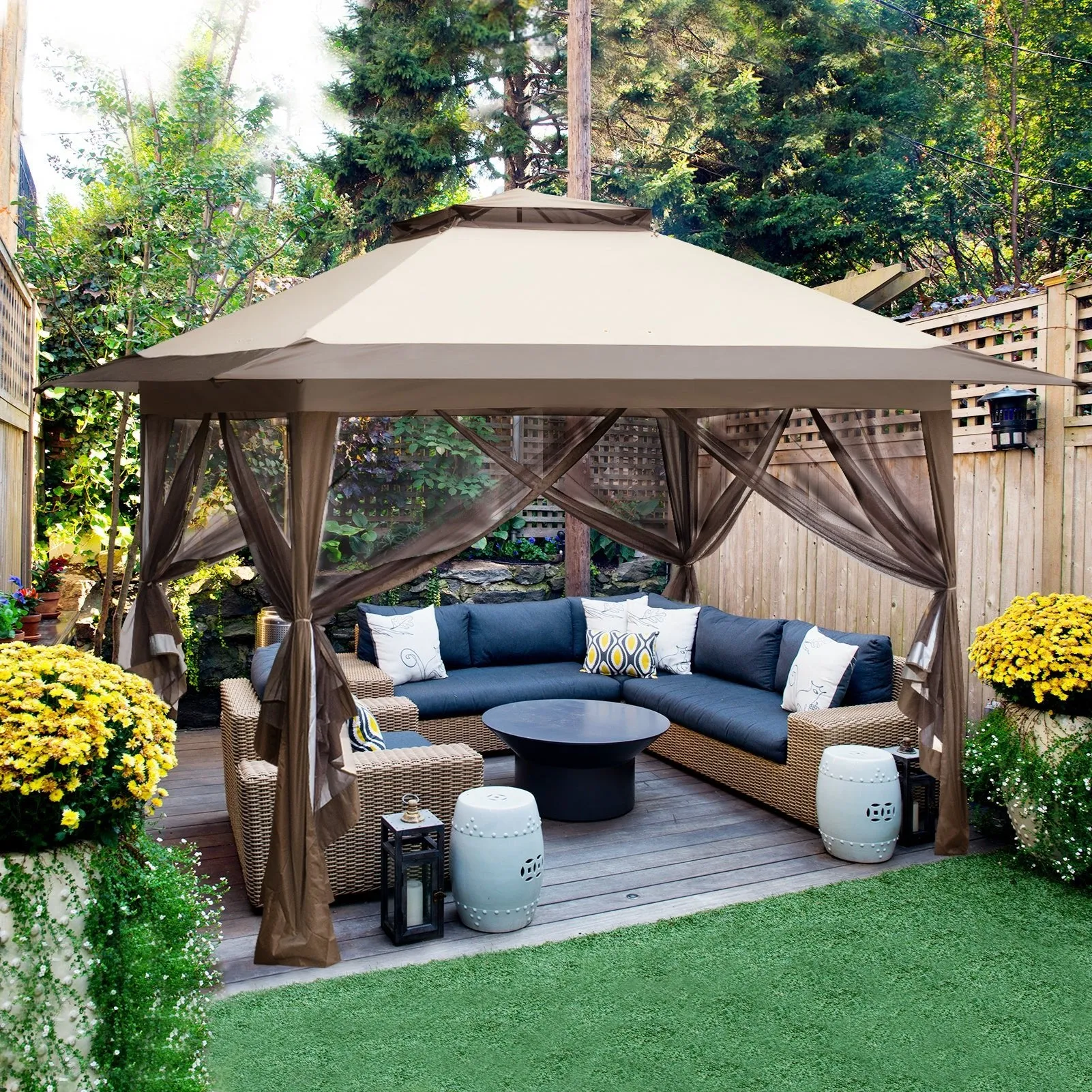 13x13 Pop Up Gazebo with Netting w/ 169 sqft of Shade