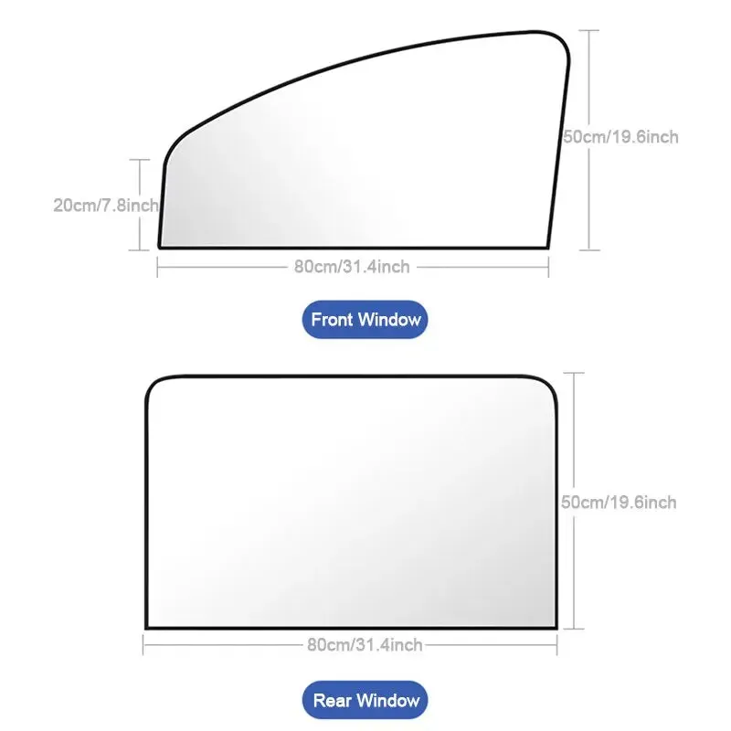 2 Piece Car Side Window Sun Shades Uv Protection