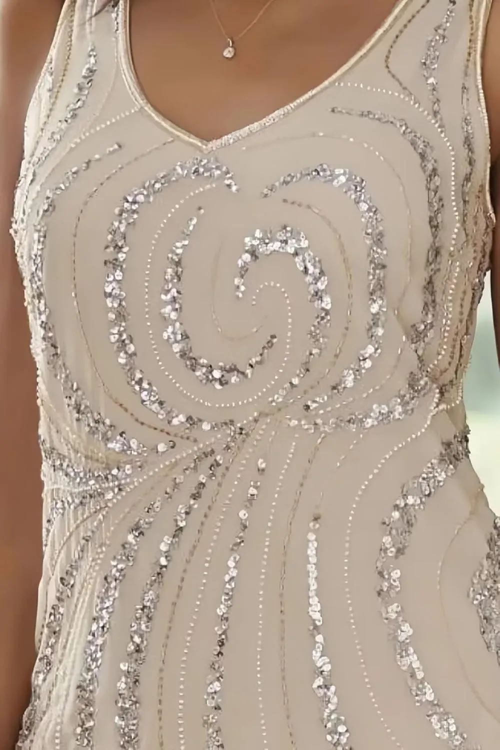 2 Piece Mother of The Bride Dresses for Women Sequin Chiffon Tea Length Formal Dress with Jackets