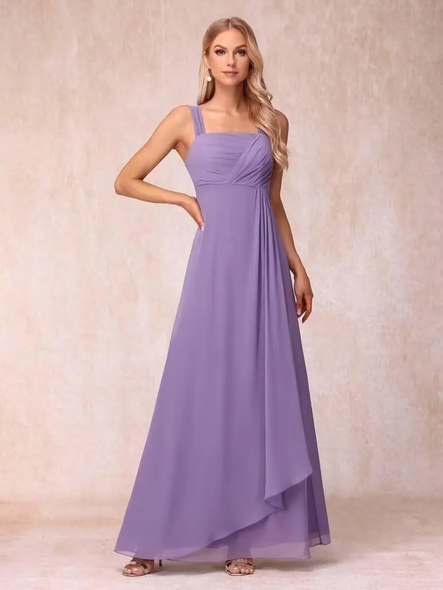 2 Pieces Chiffon Mother of The Bride Dresses 3/4 Sleeve for Wedding Formal Evening Party Dress with Jacket DN74