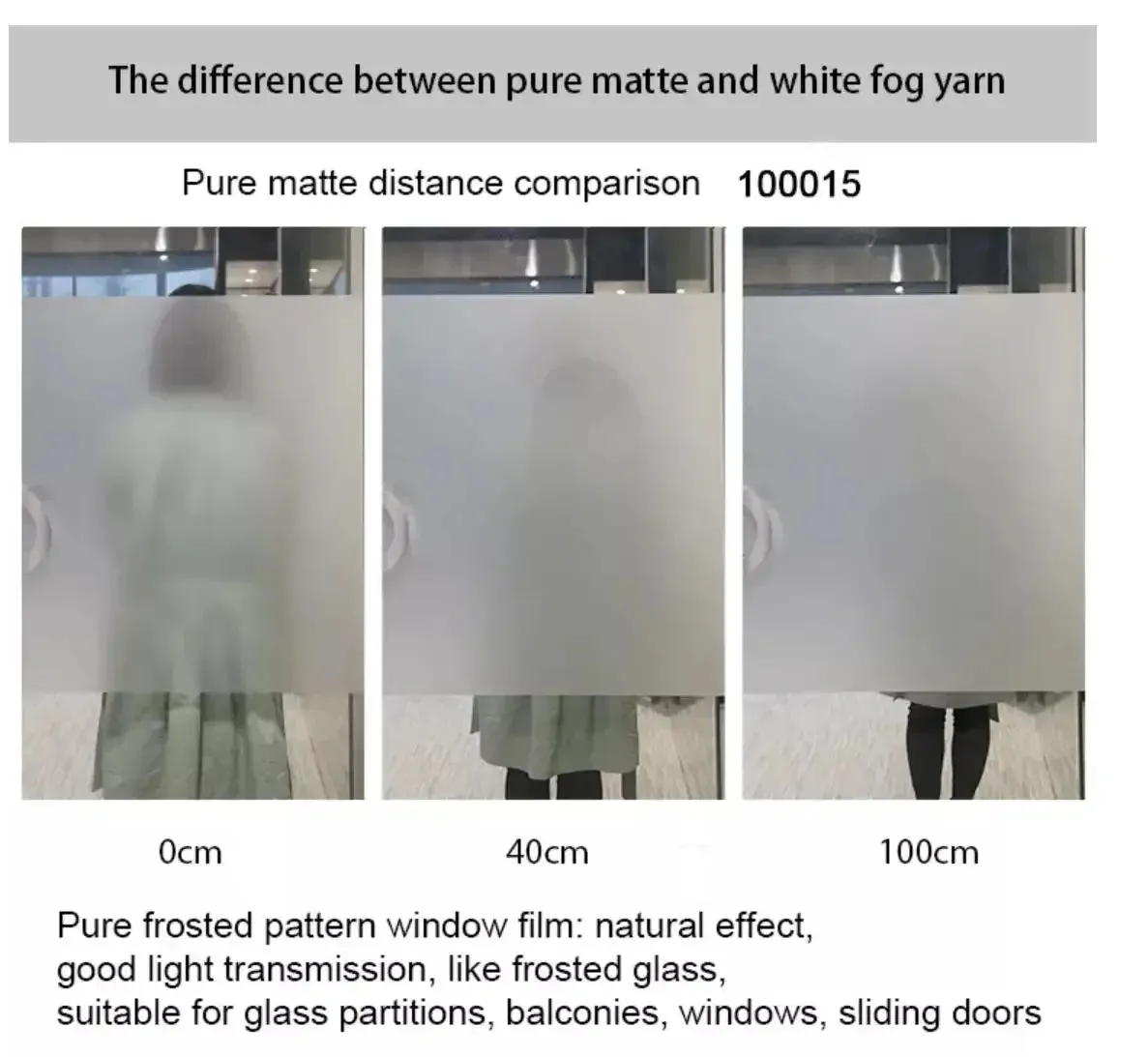 2/3/5m Self Adhesive Matte Privacy Vinyl Film for Glass