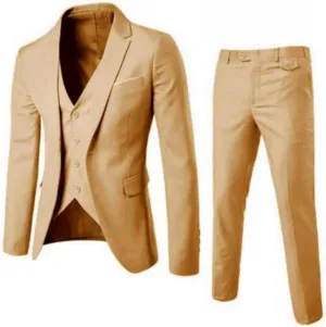 3 Piece Suit Men Slim Fit - Mens 2 Button Solid Formal Blazer Jacket Vest Pants Suits Wedding Business Set