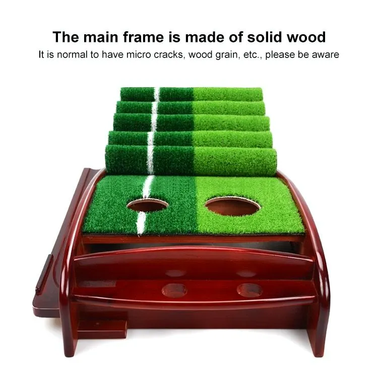 3.5m Golf Solid Wood Putter Trainer Practice Set Training Mat
