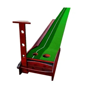 3.5m Golf Solid Wood Putter Trainer Practice Set Training Mat