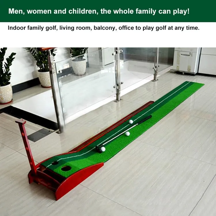 3.5m Golf Solid Wood Putter Trainer Practice Set Training Mat