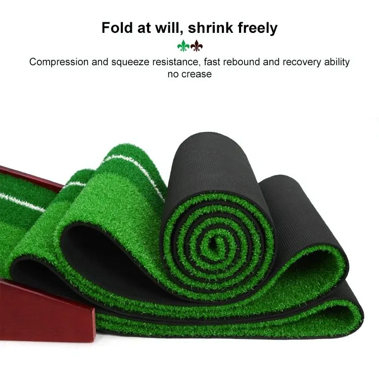 3.5m Golf Solid Wood Putter Trainer Practice Set Training Mat