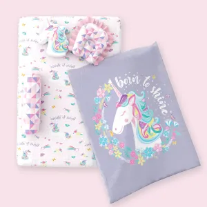 6 Piece Organic New Born Bed Set - Unicorn