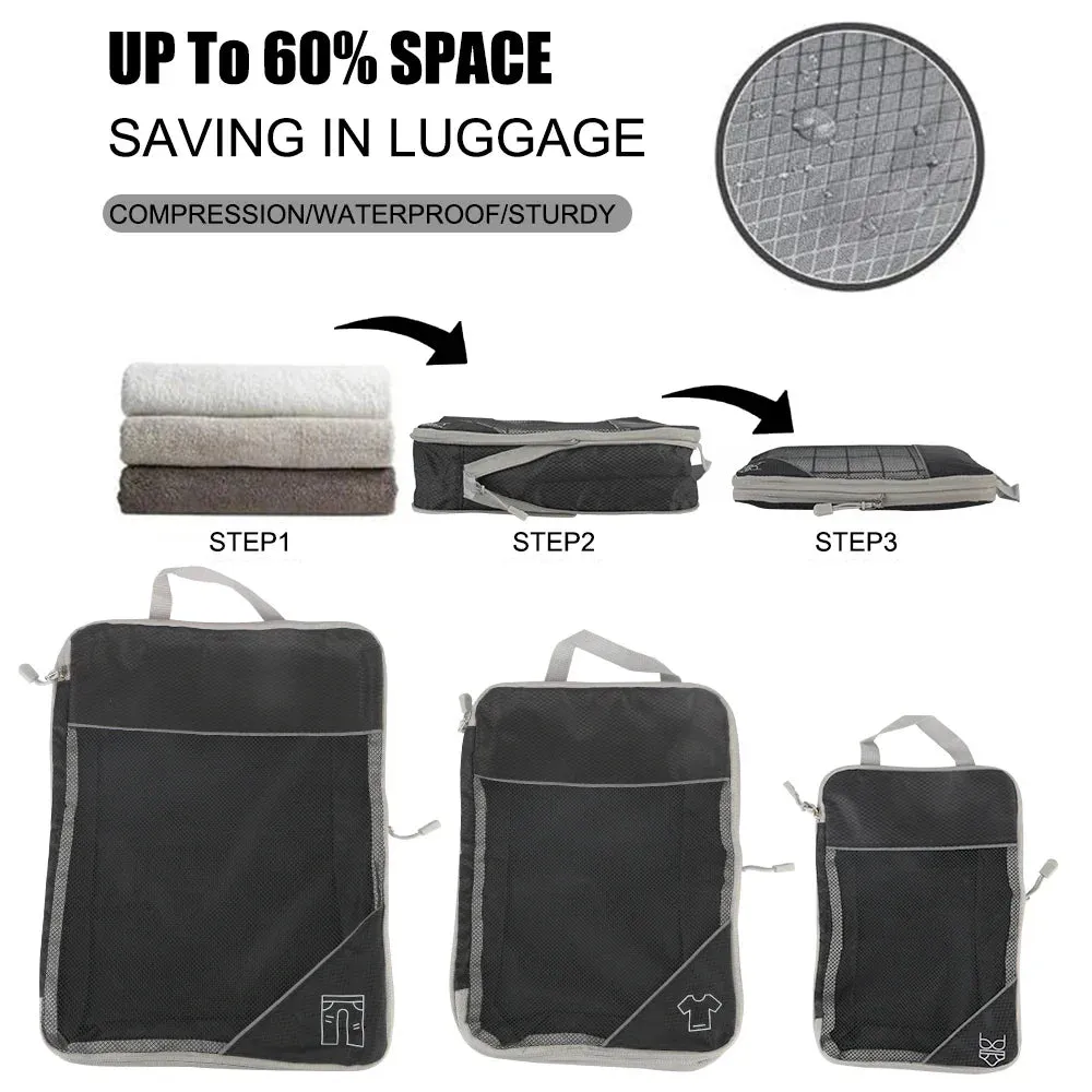 6 Piece Travel Organizer Set Lightweight Portable and Compressed