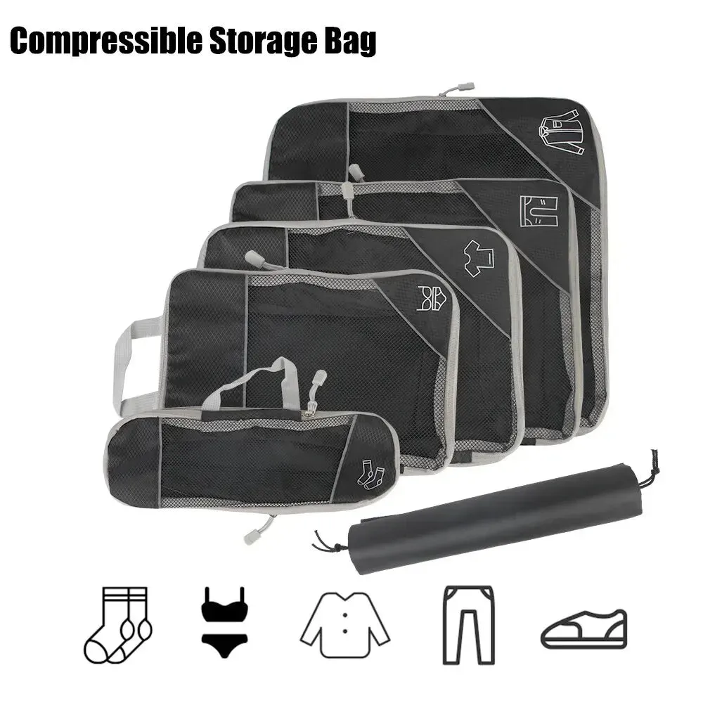 6 Piece Travel Organizer Set Lightweight Portable and Compressed