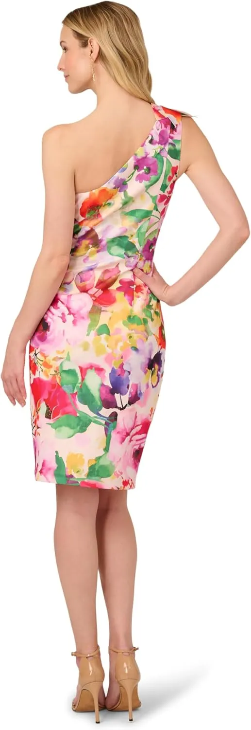 Adrianna Papell Women's Print One Shoulder Dress