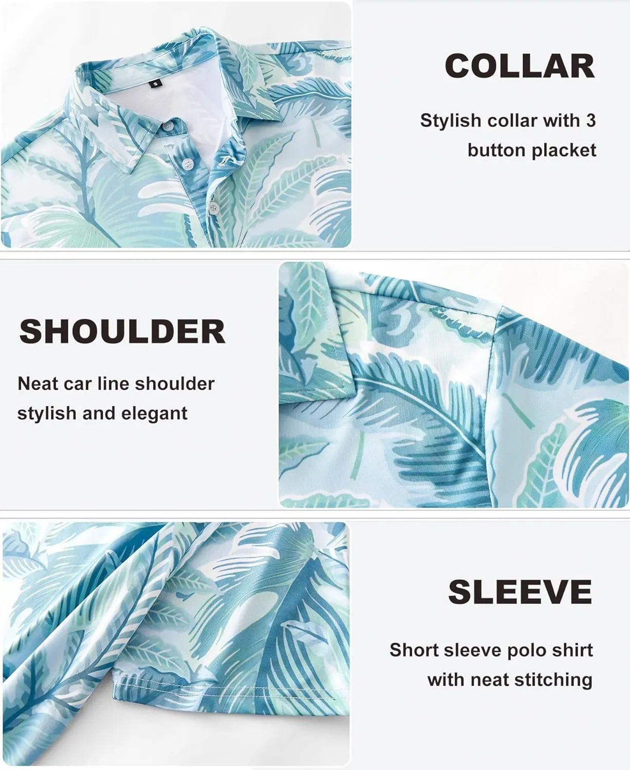 APTRO Men's Polo Shirts Short Sleeve Moisture Wicking Fashion Print Hawaiian Golf Shirts for Men