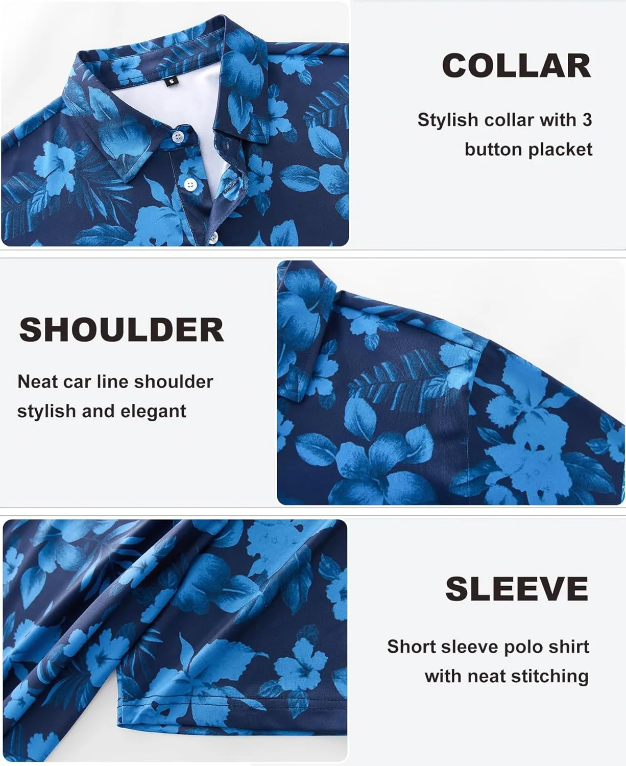 APTRO Men's Polo Shirts Short Sleeve Moisture Wicking Fashion Print Hawaiian Golf Shirts for Men