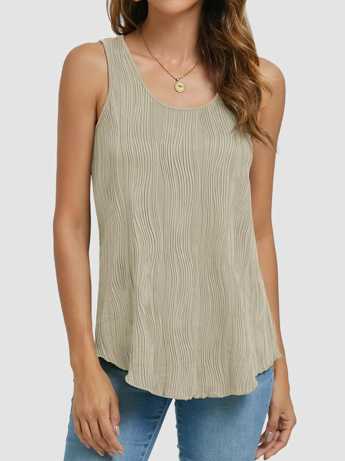 ATHMILE Women's Dressy Business Casual Tank Tops Summer Sleeveless Trendy Spring Blouses Flowy Work Shirts