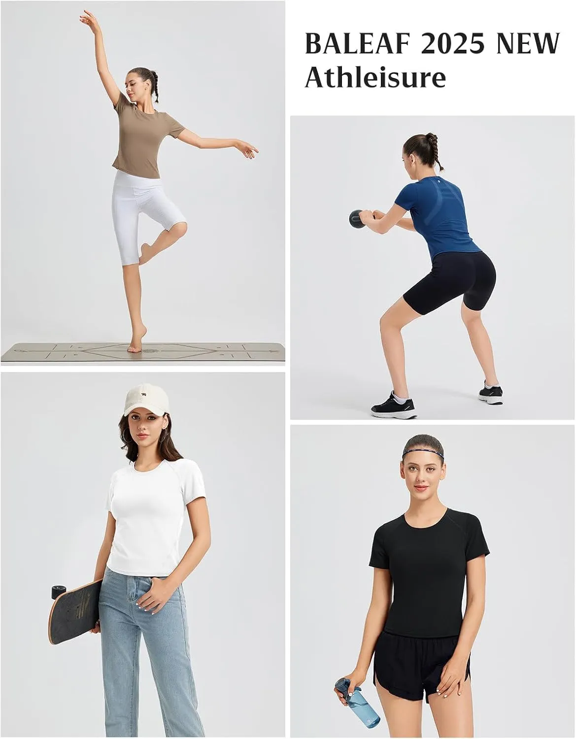 baleaf Women's Short Sleeve Workout Tops Yoga Shirts Stretchy Lightweight Athletic T-Shirts Gym Running Sports Tee