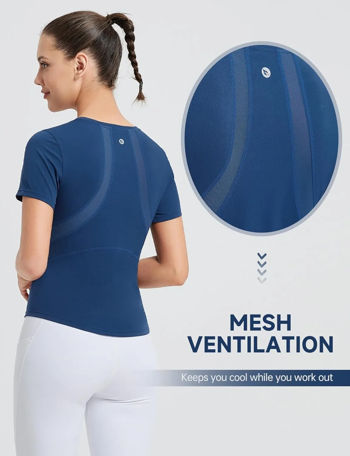 baleaf Women's Short Sleeve Workout Tops Yoga Shirts Stretchy Lightweight Athletic T-Shirts Gym Running Sports Tee