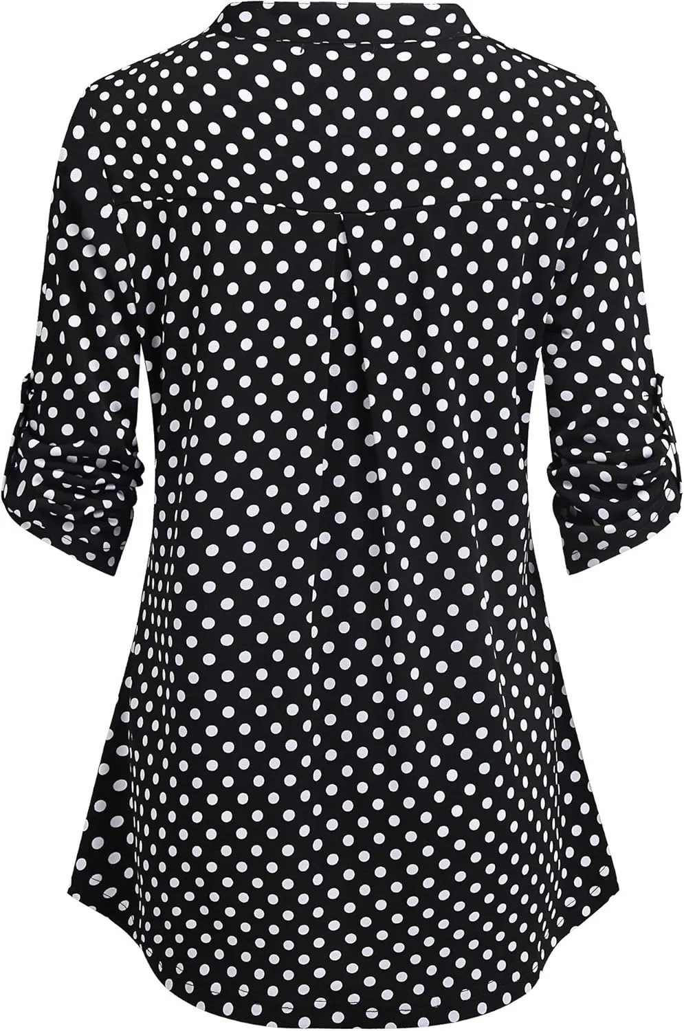 BEPEI Womens Floral 3/4 Sleeve Shirts Zip up V Neck Work Chiffon Blouses Top