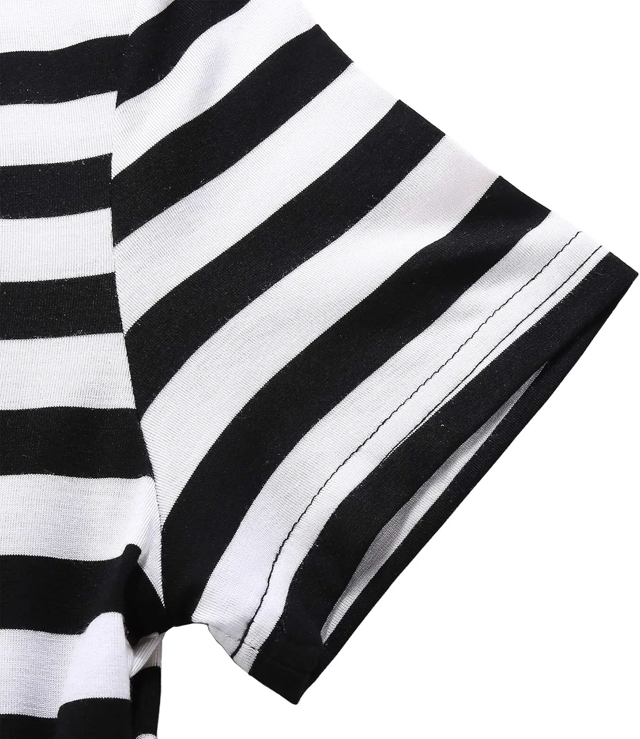 BI.TENCON Women's Striped Pleated Casual A-Line Dresses Knee Length with Pockets
