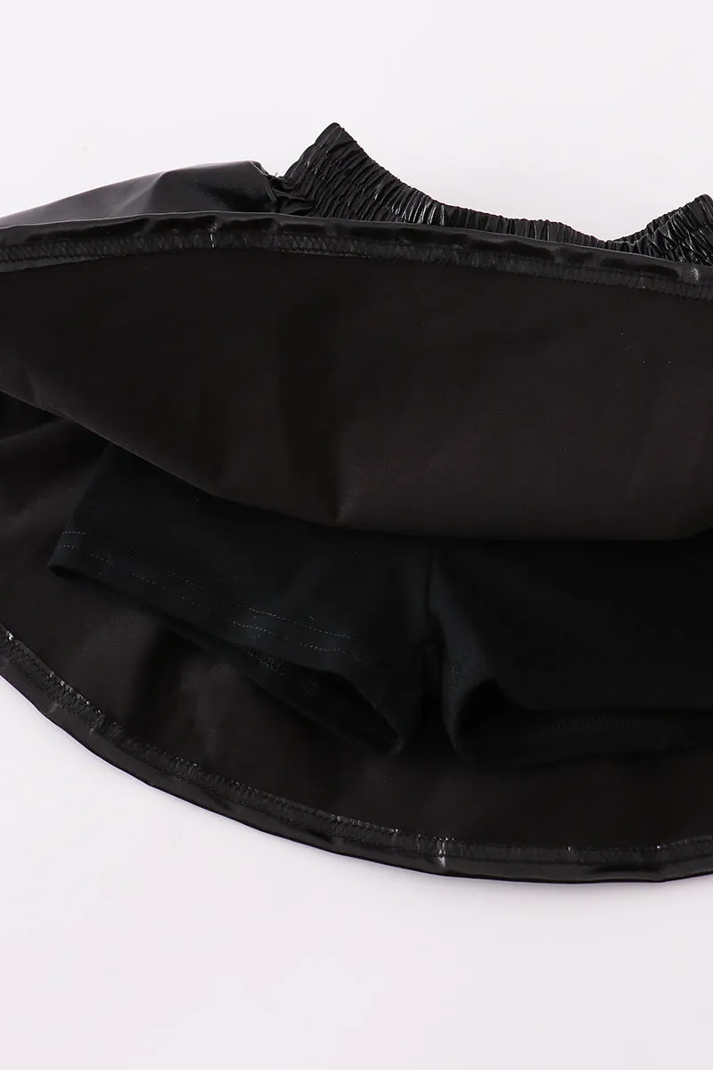 Black girl ruffle laser skorts