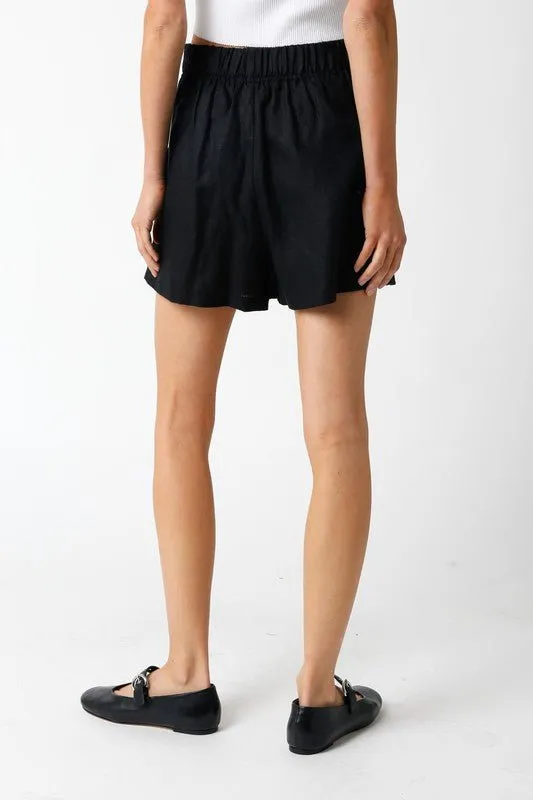 Black Jolie Linen Shorts