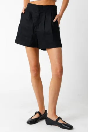 Black Jolie Linen Shorts