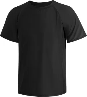 Boys Rash Guard Shirts Short Sleeve Quick Dry Swim Shirts UPF 50  for Kids Athletic