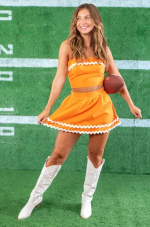 Cadence Orange Ric Rac Skort Set