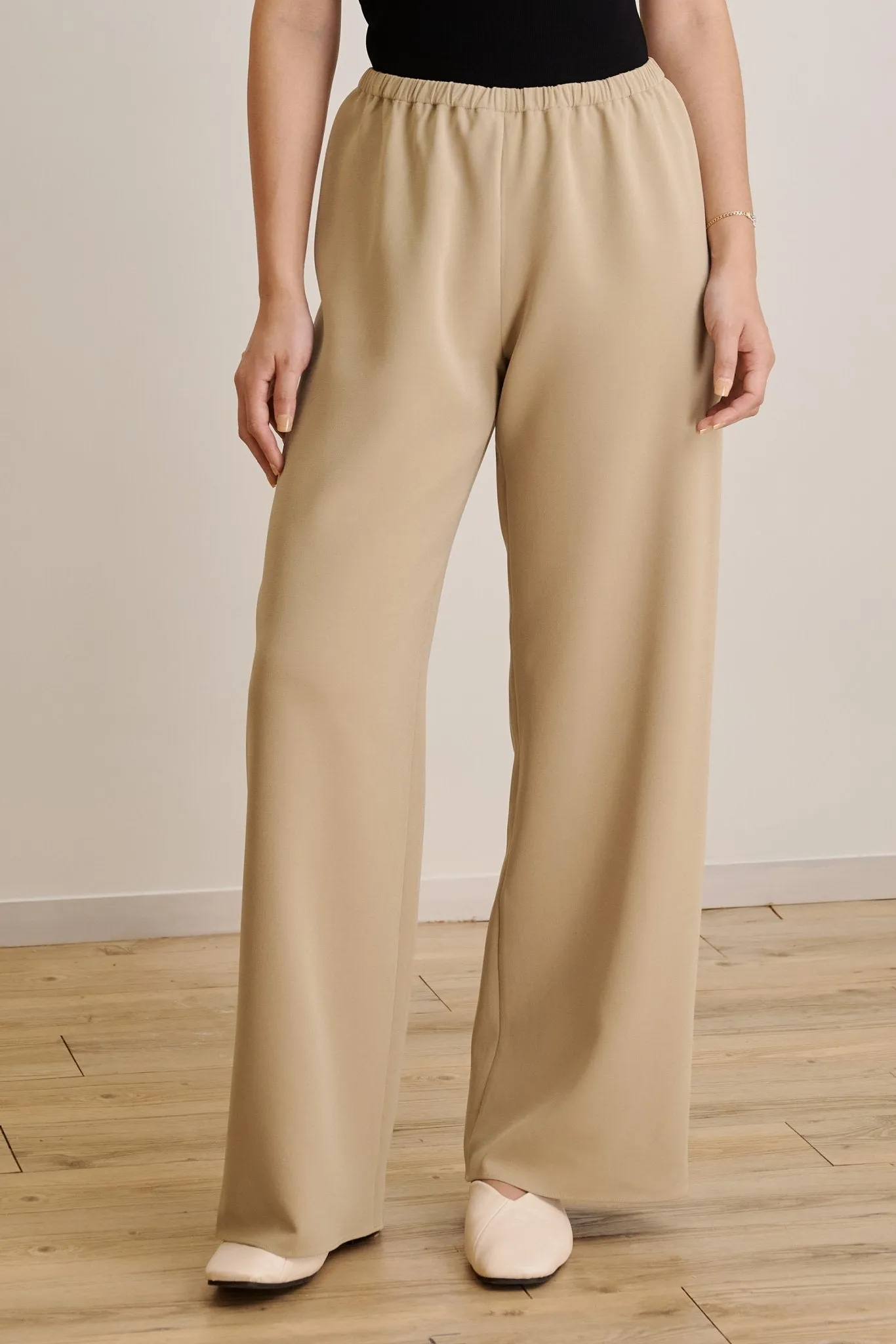 CADY wide-leg pants (Khaki)