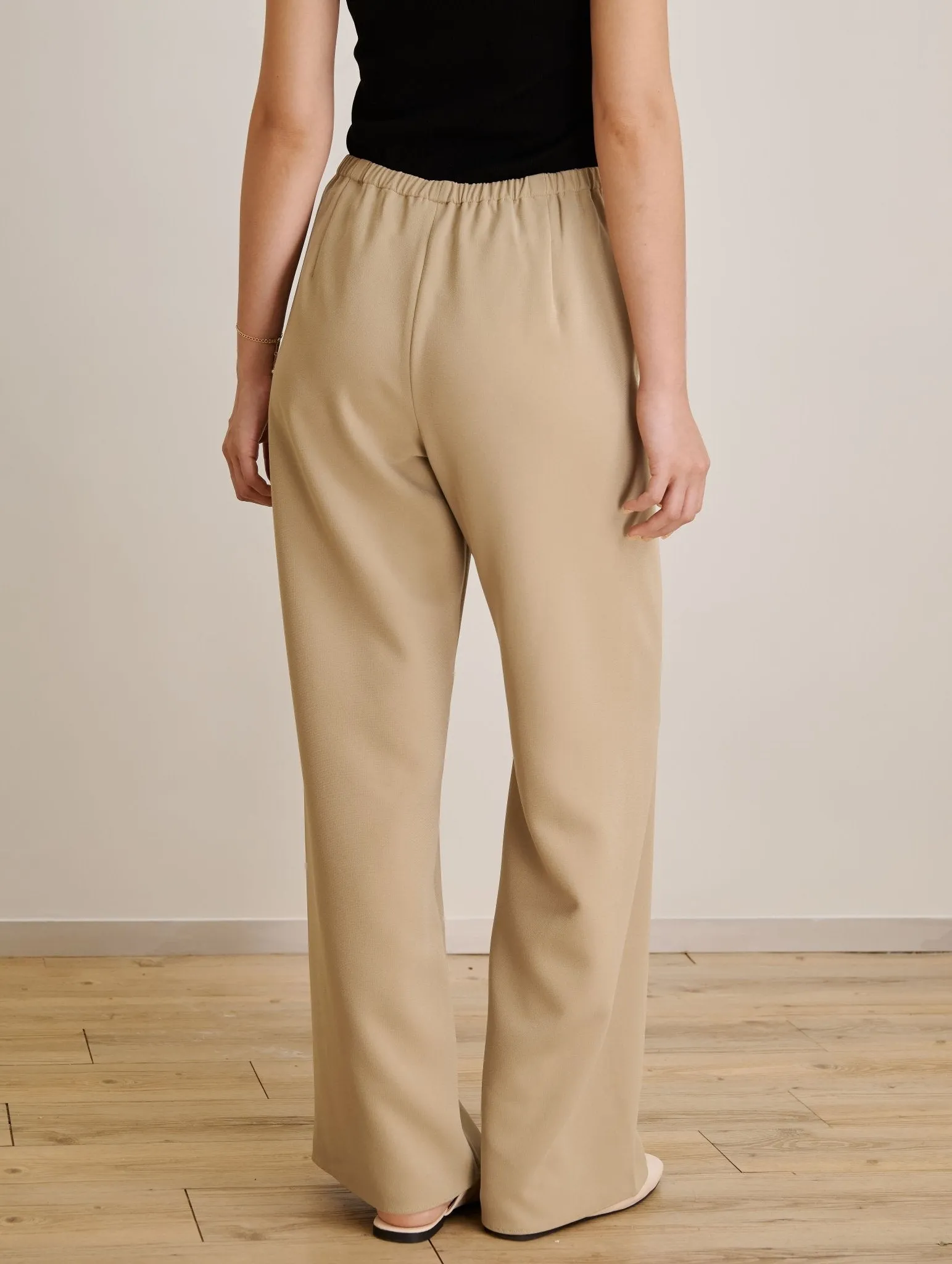 CADY wide-leg pants (Khaki)