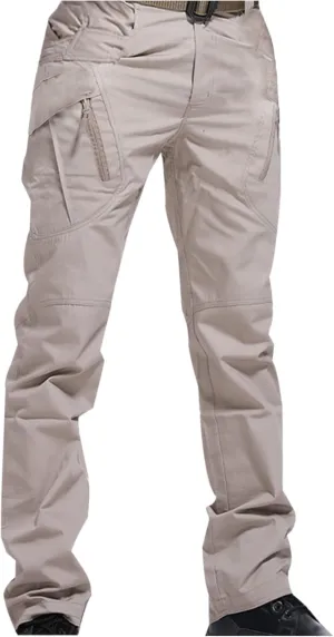 Cargo Pants for Men Parachute Streetwear Casual Straight Leg Pants Slim Fit Outdoor Hiking Pants with Zipper Pockets