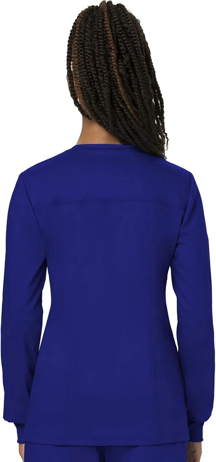 Cherokee Scrub Jackets For Woman, Snap Front with 3 Pockets & 2 way Stretch - WW310