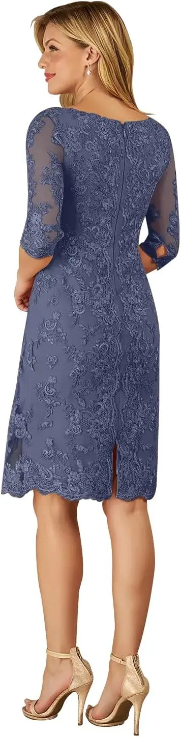 Chiffon Mother of The Bride Dresses for Women with Lace Appliques Formal Wedding Guest Dress 2024