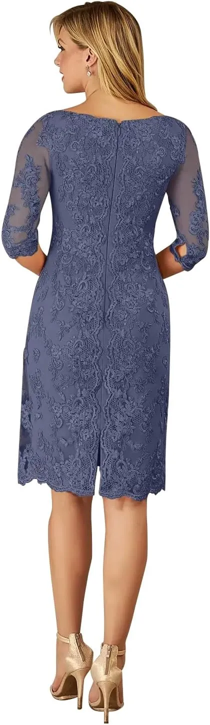 Chiffon Mother of The Bride Dresses for Women with Lace Appliques Formal Wedding Guest Dress 2024