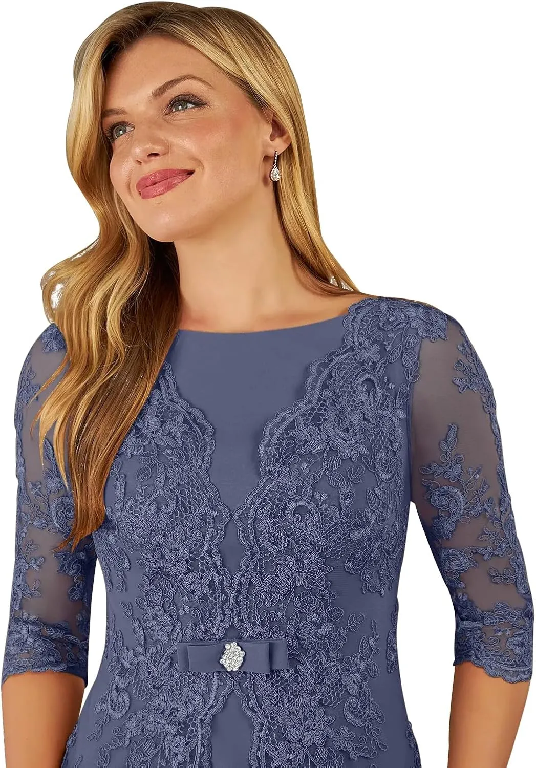 Chiffon Mother of The Bride Dresses for Women with Lace Appliques Formal Wedding Guest Dress 2024