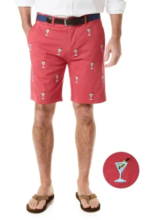 Cisco Famous Embroidered Shorts by Castaway Clothing Martini on Red