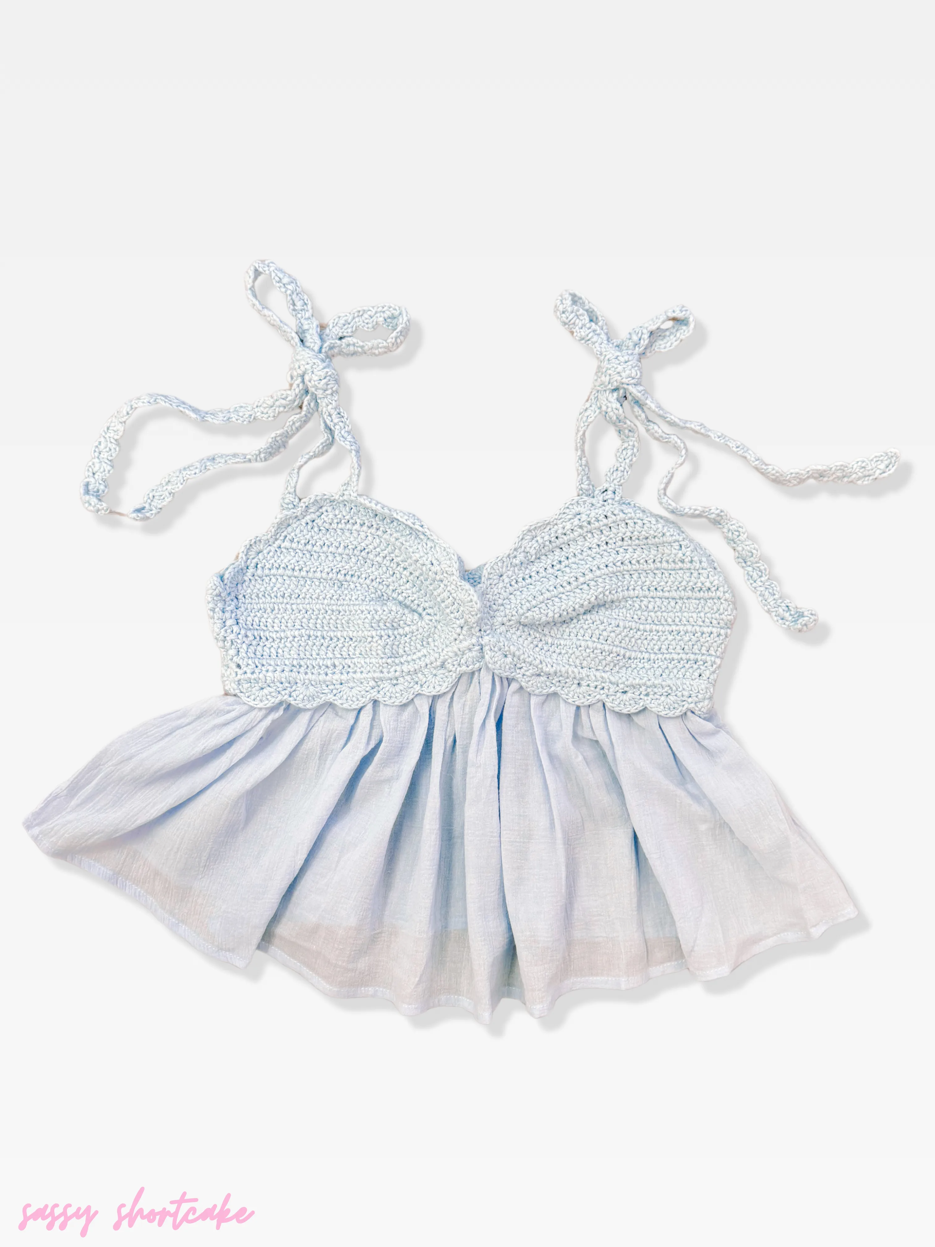 Coastal Crochet Top | Blue