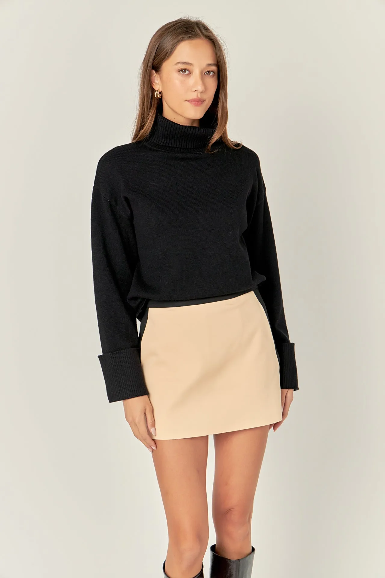 Color Block High-Waisted Skort