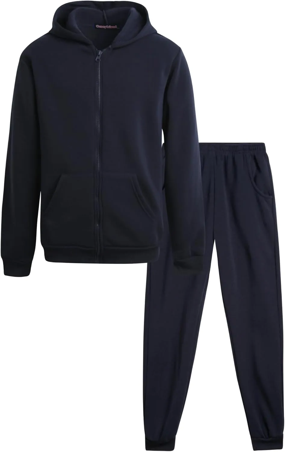 Coney Island Boys Active Tracksuit Set - 2 Piece Fleece Zip Up Hoodie Sweatshirt and Jogger Sweatpants for Boys (Sizes: 5-16)