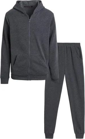 Coney Island Boys Active Tracksuit Set - 2 Piece Fleece Zip Up Hoodie Sweatshirt and Jogger Sweatpants for Boys (Sizes: 5-16)