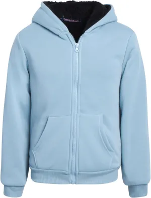 Coney Island Boys Sweatshirts - Cozy Warm Sherpa Lined Soft Fleece Zip Up Hoodie Sweatshirt for Boys (Sizes Run Small: 4-16)