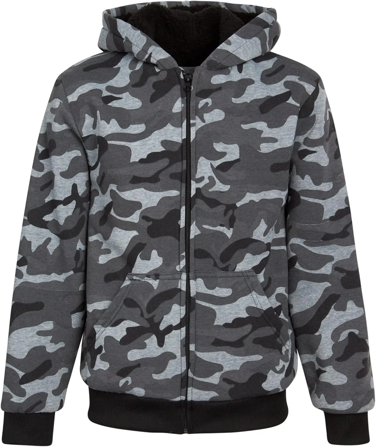 Coney Island Boys Sweatshirts - Cozy Warm Sherpa Lined Soft Fleece Zip Up Hoodie Sweatshirt for Boys (Sizes Run Small: 4-16)